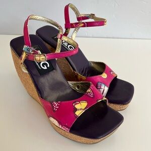 Auth VTG Y2K DOLCE & GABBANA Platform Cork Heels